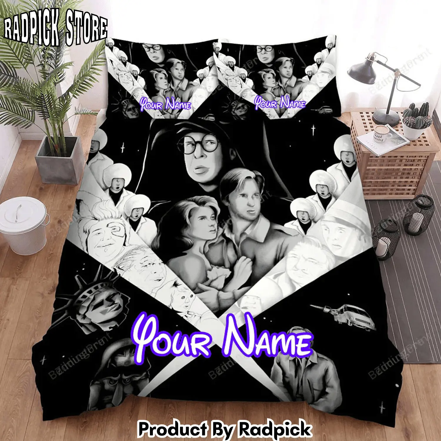Radpick spaceballs movie mel brooks art bed sheets duvet cover personalized name bedding sets rp3272109
